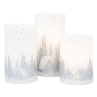 3 Piece Set Winter Woodland  LED  Candles-GE1040