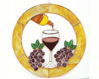 Small Last Drop of Wine Circle Window Panel-GE128