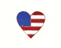 Stained Glass Patriotic Heart Suncatcher-GE175