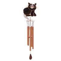 Stained Glass Black Cat Small Wind Chime-GE185