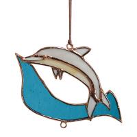 Stained Glass Dolphin Suncatcher-GE188