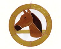 Small Horse Circle Window Panel-GE198