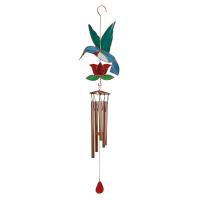 Hummingbird with Red Flower Large Wind Chime-GE208