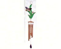 Purple Butterfly with Leaves Large Wind Chime-GE217