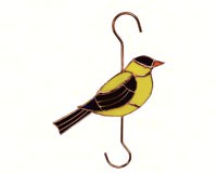 Stained Glass Goldfinch Garden Hook-GE220