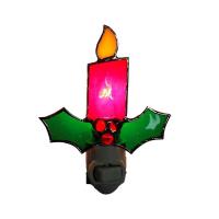 Stained Glass Red Candle Nightlight-GE272