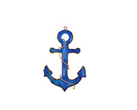 Stained Glass Royal Blue Anchor Suncatcher-GE287