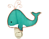 Stained Glass Whimsical Whale Nightlight-GE294