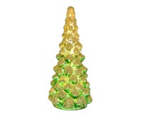 LED Small Green & White Glass Tree-GE3004