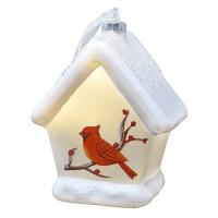 LED Cardinal Birdhouse Ornament-GE3019