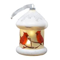 Round Cardinals Birdhouse Ornament-GE3020