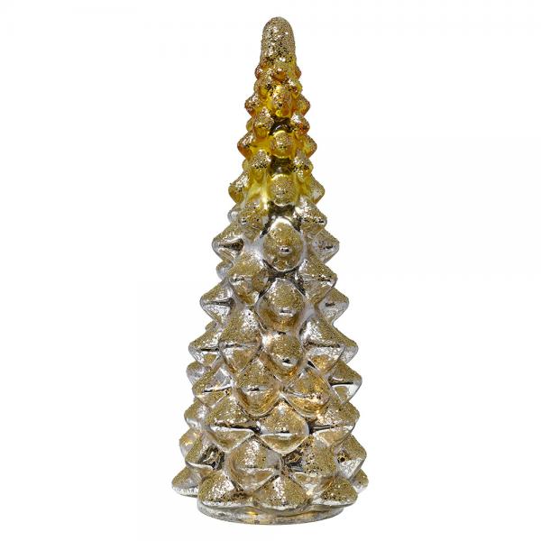 Gold & Silver Mercury Glass LED Tree Medium