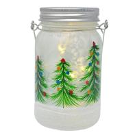 Christmas Trees Frosted LED Mason Jar-GE3046