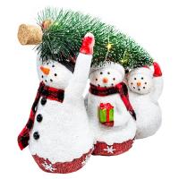 Snowmen family with LED Tree-GE3058