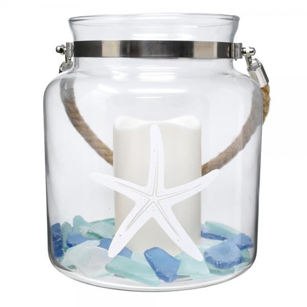 Coastal 8 inch Glass Canister