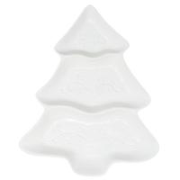 White Ceramic Christmas Tree Platter-GE3071