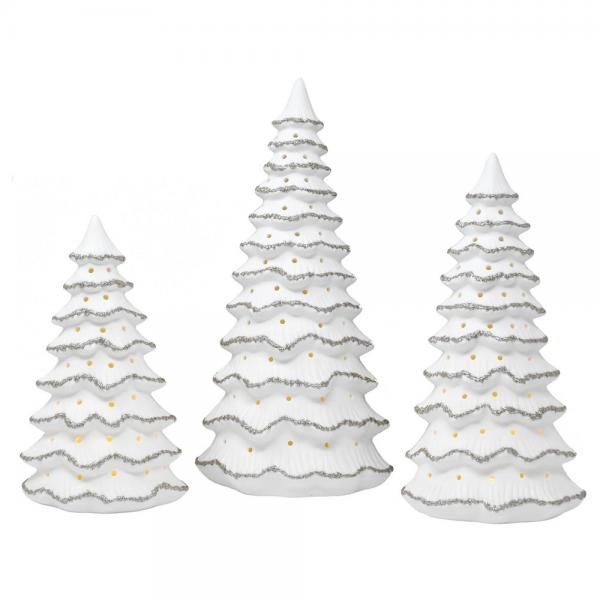 3 Piece Ceramic LED Christmas Tree Set