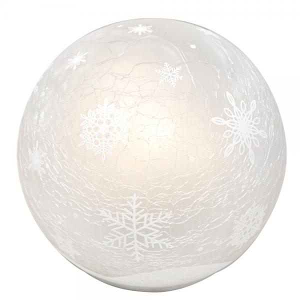 Snowflakes LED Crackle Glass 6 inch Globe