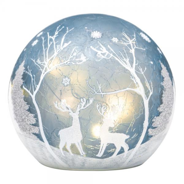 Winter Woods LED Crackle Glass 6 inch Globe