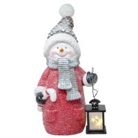 Snowman Door Greeter with LED Lantern-GE3083