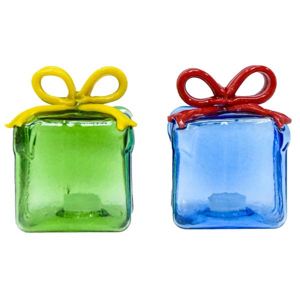 Blown Glass Gift Box Salt and Pepper Set