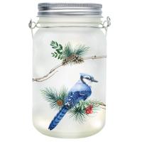 LED Birds on Bough Glass Mason Jar-GE3092