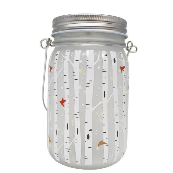 Birch Trees LED Mason Jar