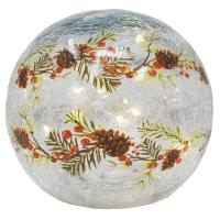 Pine & Berry LED Crackle Glass 6 Inch Globe-GE3097