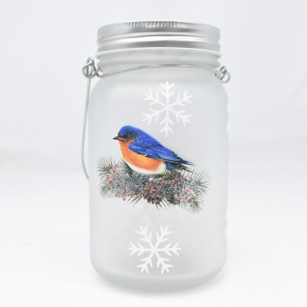 LED Bluebird Mason Jar