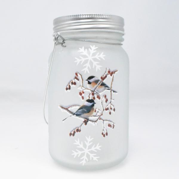 LED Chickadee Mason Jar