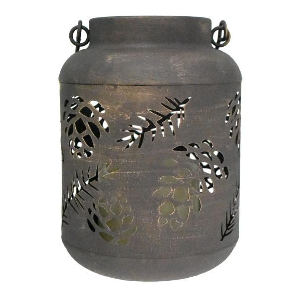 Bronze Pinecone LED Lantern with Timer