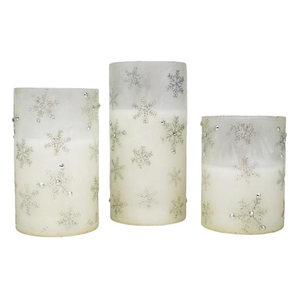 Mulit Snowflake LED Pillar Set Mulit Snowflake LED Pillar Set