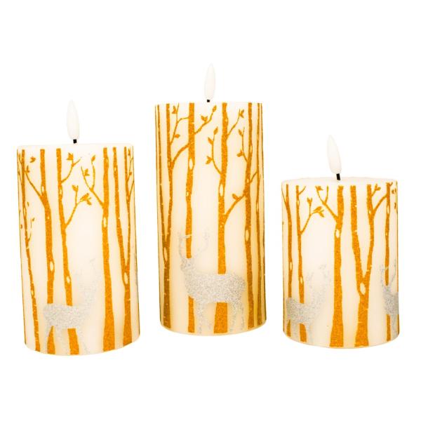 3pc Woodland LED Wax Candle Set 3pc Woodland LED Wax Candle Set
