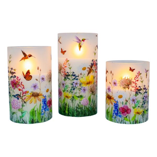 Frosted Hummingbird LED Candle Set Frosted Hummingbird LED Candle Set