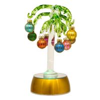 Glass Lighted Palm Tree with Ridged Ornaments-GE3120