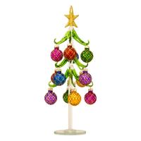Glass Tree 12 inch with Quilted Ornaments-GE3126