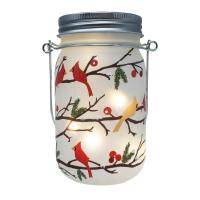 Cardinals on Boughs Mason Jar-GE3127