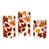 Falling Leaves LED Wax Candle Set-GE3140