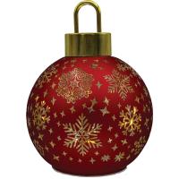Red and Gold Snowflake LED Ornament Globe-GE3144