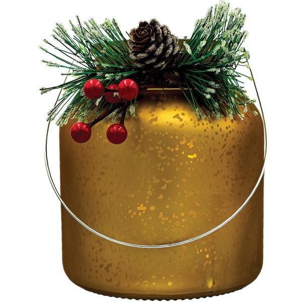 6-Inch Gold LED Decorative Canister