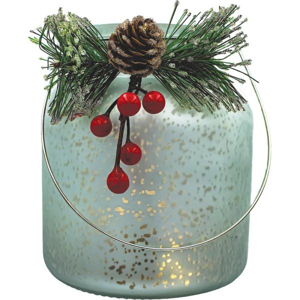 6-Inch Silver LED Decorative Canister