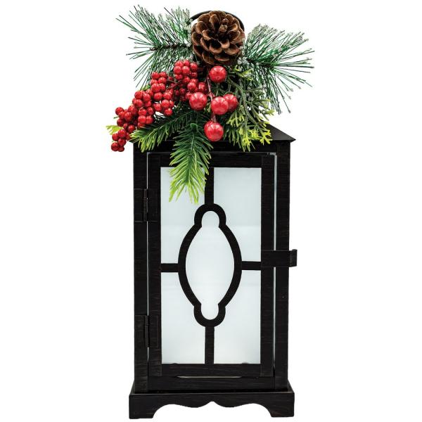 12-Inch Frosted Flicker Decorative Lantern