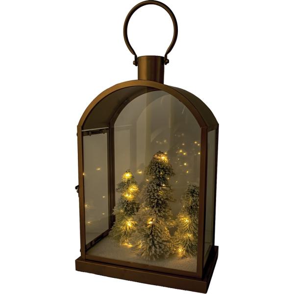 16-Inch Gold Three-Tree Light Box Lantern