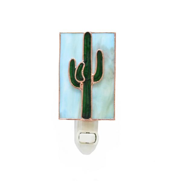 Stained Glass Cactus Nightlight