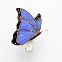 Stained Glass Blue Butterfly Nightlight-GE363