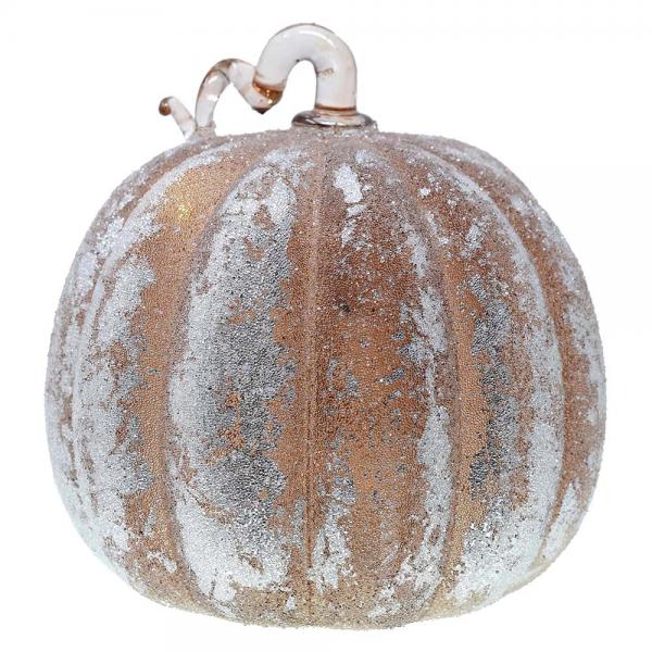 Large Frosted Taupe LED Pumpkin