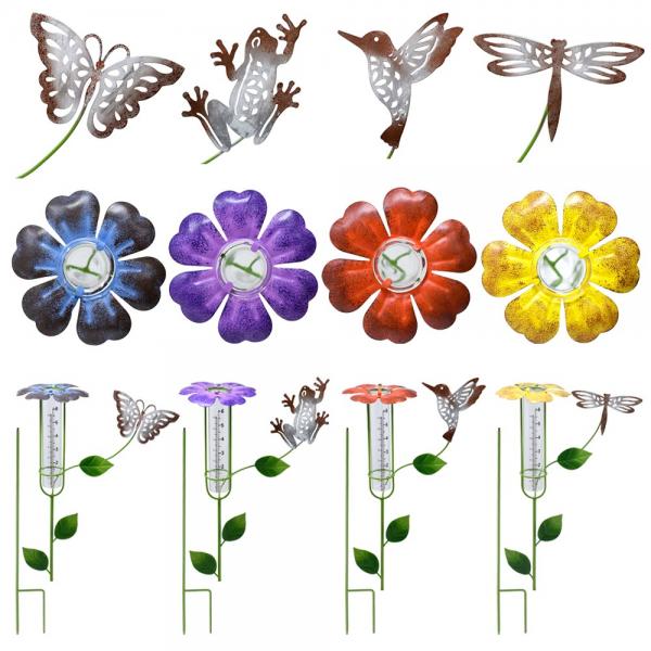 Metal Flower Rain Gauge 12 piece Assortment Metal Flower Rain Gauge 12 piece Assortment