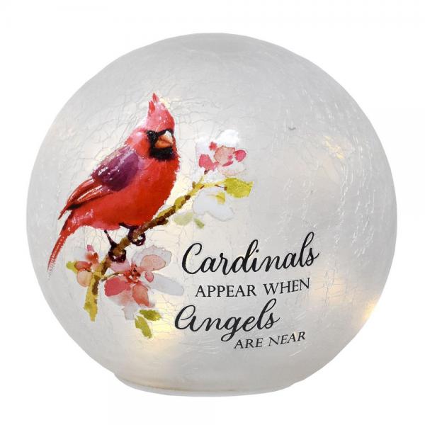Cardinals Appear LED Crackle Glass 6 inch Globe