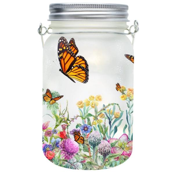 FIeld of Monarchs LED Mason Jar