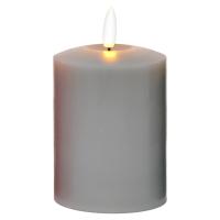 Gray LED Pillar Candle 4 Inch-GE5012
